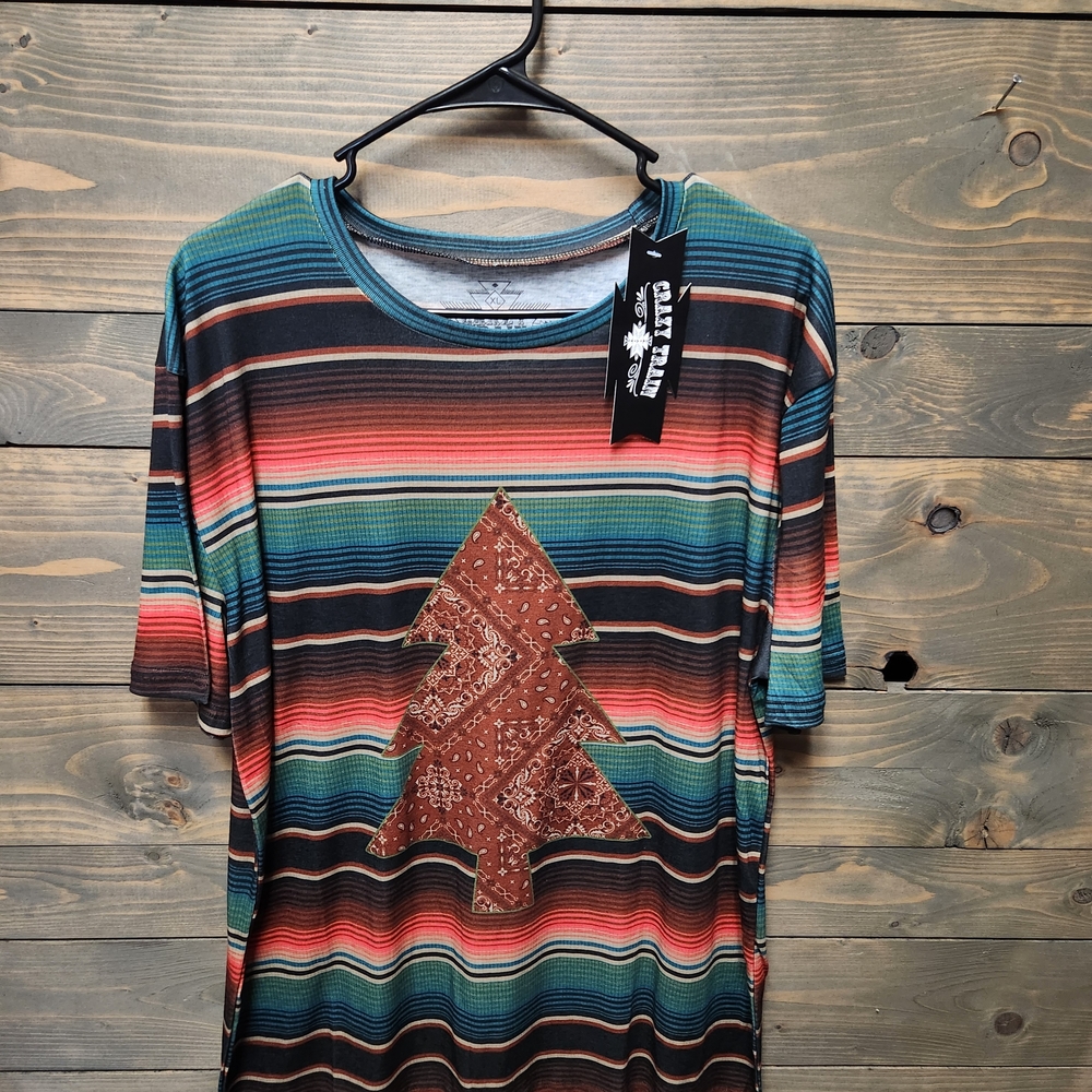 NWT CRAZY TRAIN CHRISTMAS SERAPE SHIRT SIZE XL